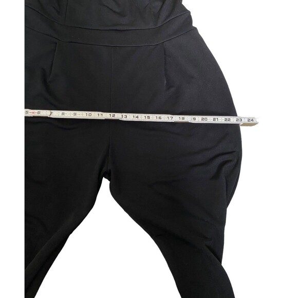 TOTO Collection Black Bandeau Jumpsuit Romper Plus Size 3X Tapered Leg Elegant - Picture 7 of 11